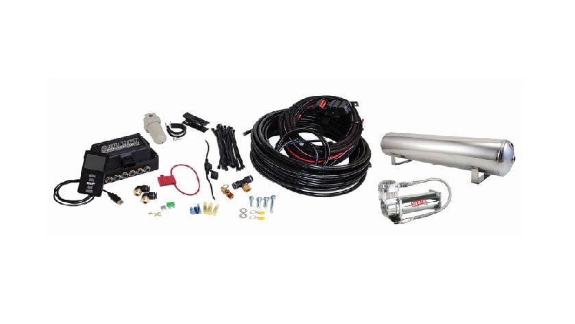 Air Lift 3P (3/8″ Air Line, 4 Gallon 5-Port Polished Tank, VIAIR 444C Compressor)