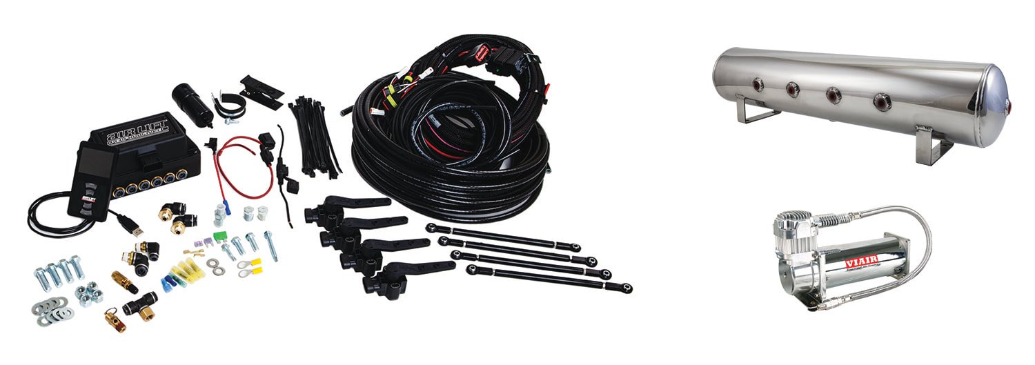 Air Lift 3H (1/4″ Air Line, 4 Gallon 7-Port Polished Tank, VIAIR 444C Compressor)